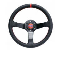 Steering Wheel R330 Champion - Black LeatherRed Stitching