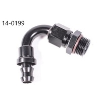 10AN ORB to PushLok Hose End - 120deg, 1/2in Fitting