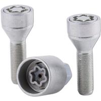 Wheel Lock Bolts M12x1,25x33mm Taper 60° - Silver 2 pcs.