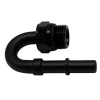 8AN to 3/8 EFI Quick Connect Adapter 180-Degree Anodized Matte Black