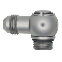 8AN ORB Male to 8AN Male Flare Low Profile 90-Degree Swivel Anodized