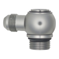 10AN ORB Male to 8AN Male Flare Low Profile 90-Degree Swivel Anodized