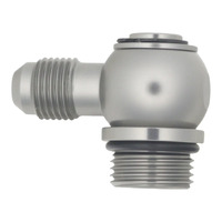 8AN ORB Male to 6AN Male Flare Low Profile 90-Degree Swivel Anodized