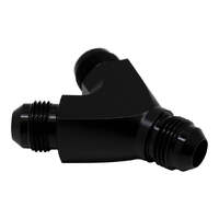 8AN to 8AN to 8AN Y-Block Fitting Anodized Matte Black