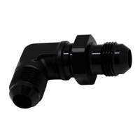 8AN to 8AN Bulkhead Adapter 90-Degree Anodized Matte Black