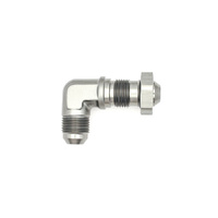 90 Deg 8AN to 8AN Male Flare Bulkhead Adapter w/Nut