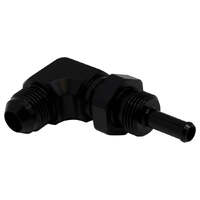 8AN to 5/16 Barb Bulkhead Adapter 90-Degree Anodized Matte Black