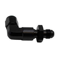 6AN Flare Swivel to 6AN Flare 90-Degree Bulkhead Anodized Matte Black