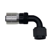 8AN Female Swivel 90-Degree Crimping Style Hose End CPE Anodized Matte Black