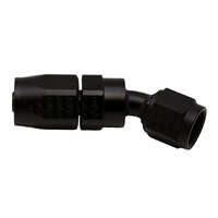 6 AN Female Flare Swivel 30-Degree Hose End CPE Anodized Matte Black