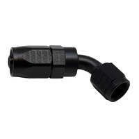 6 AN Female Flare Swivel 60-Degree Hose End CPE Anodized Matte Black