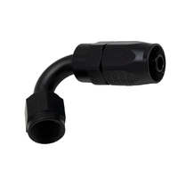 6 AN Female Flare Swivel 120-Degree Hose End CPE Anodized Matte Black