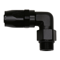 10AN ORB Female Swivel 90-Degree Hose End CPE Anodized Matte Black