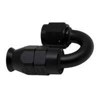 6AN Female Swivel 180-Degree Hose End PTFE Anodized Matte Black