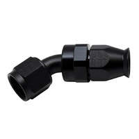 8AN Female Swivel 45-Degree Hose End PTFE Anodized Matte Black