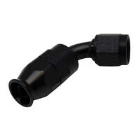 6 AN Female Flare Swivel  60-Degree Hose End PTFE Anodized Matte Black