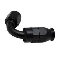 6 AN Female Flare Swivel  120-Degree Hose End PTFE Anodized Matte Black