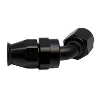 8 AN Female Flare Swivel  60-Degree Hose End PTFE Anodized Matte Black