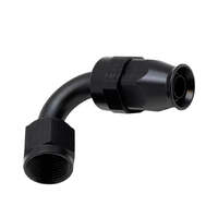 8 AN Female Flare Swivel  120-Degree Hose End PTFE Anodized Matte Black