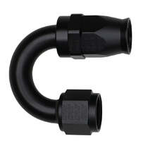 10AN Female Flare Swivel  180-Degree Hose End PTFE Anodized Matte Black