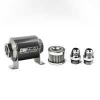 In-Line Fuel Filter Element and Housing Kit Stainless Steel 5 Micron 70mm 