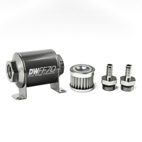 In-Line Fuel Filter Element and Housing Kit Stainless Steel 5 Micron 70mm 