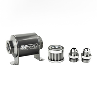 In-Line Fuel Filter Element and Housing Kit Stainless Steel 5 Micron 70mm 