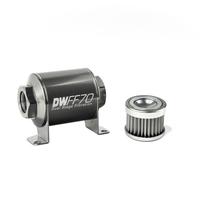 In-Line Fuel Filter Element and Housing Kit Stainless Steel 5 Micron 70mm 