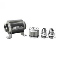 In-Line Fuel Filter Element and Housing Kit Stainless Steel 10 Micron 70mm 