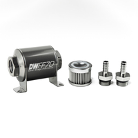 In-Line Fuel Filter Element and Housing Kit Stainless Steel 10 Micron 70mm 