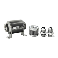 In-Line Fuel Filter Element and Housing Kit Stainless Steel 100 Micron 70mm 