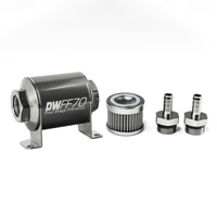 In-Line Fuel Filter Element and Housing Kit Stainless Steel 100 Micron 70mm 