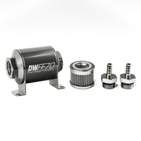 In-Line Fuel Filter Element and Housing Kit Stainless Steel 100 Micron 70mm 