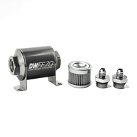 In-Line Fuel Filter Element and Housing Kit Stainless Steel 100 Micron 70mm 