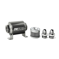 In-Line Fuel Filter Element and Housing Kit Stainless Steel 100 Micron 70mm 