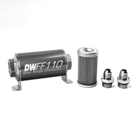 In-Line Fuel Filter Element and Housing Kit Stainless Steel 40 Micron 110mm 