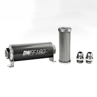 In-Line Fuel Filter Element and Housing Kit Stainless Steel 5 Micron 160mm 