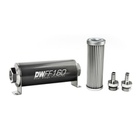 In-Line Fuel Filter Element and Housing Kit Stainless Steel 5 Micron 160mm 