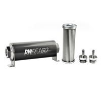 In-Line Fuel Filter Element and Housing Kit Stainless Steel 5 Micron 160mm 