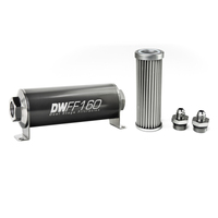 In-Line Fuel Filter Element and Housing Kit Stainless Steel 5 Micron 160mm 