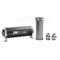 In-Line Fuel Filter Element and Housing Kit Stainless Steel 5 Micron 160mm 