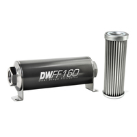 In-Line Fuel Filter Element and Housing Kit Stainless Steel 5 Micron 160mm 