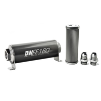 In-Line Fuel Filter Element and Housing Kit Stainless Steel 10 Micron 160mm 