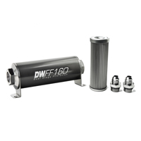 In-Line Fuel Filter Element and Housing Kit Stainless Steel 10 Micron 160mm 