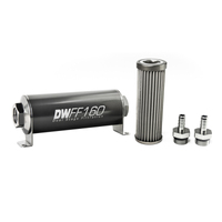 In-Line Fuel Filter Element and Housing Kit Stainless Steel 40 Micron 160mm 