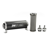 In-Line Fuel Filter Element and Housing Kit Stainless Steel 40 Micron 160mm 