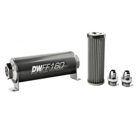 In-Line Fuel Filter Element and Housing Kit Stainless Steel 40 Micron 160mm 