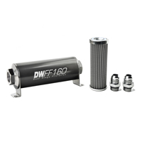 In-Line Fuel Filter Element and Housing Kit Stainless Steel 100 Micron 160mm 