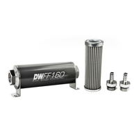 In-Line Fuel Filter Element and Housing Kit Stainless Steel 100 Micron 160mm 