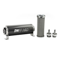 In-Line Fuel Filter Element and Housing Kit Stainless Steel 100 Micron 160mm 